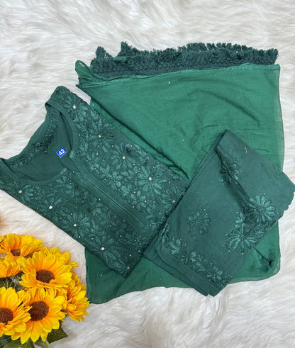 Noor Chikankari Rayon Mukaish 3pc Suit Set ✨