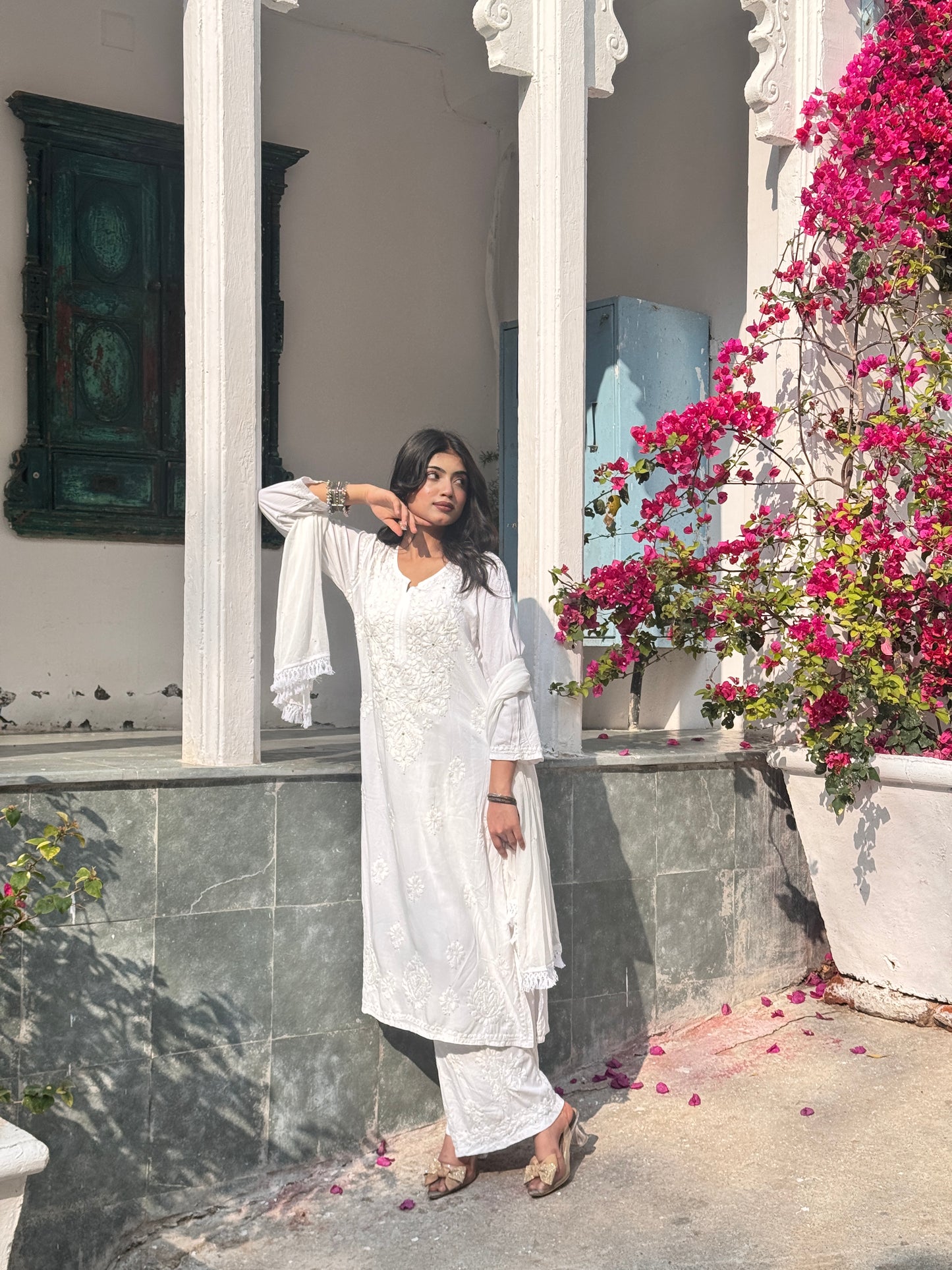 Noor Chikankari Rayon Mukaish 3pc Suit Set ✨