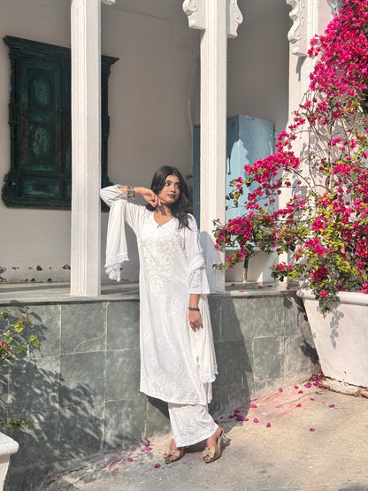Noor Chikankari Rayon Mukaish 3pc Suit Set ✨