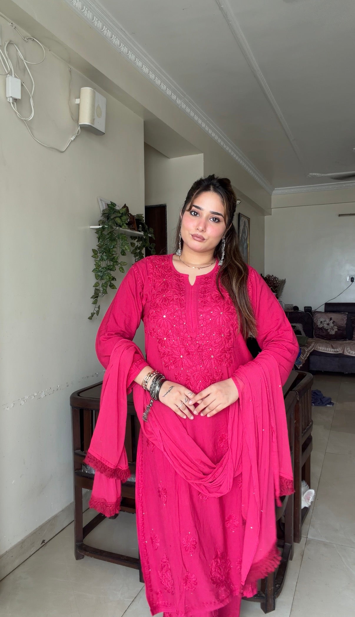 Noor Chikankari Rayon Mukaish 3pc Suit Set ✨