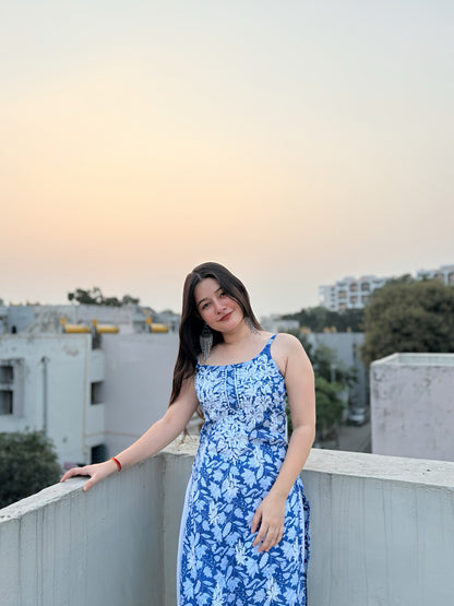 Zainab Chikankari Mulmul Strappy Long Kurti