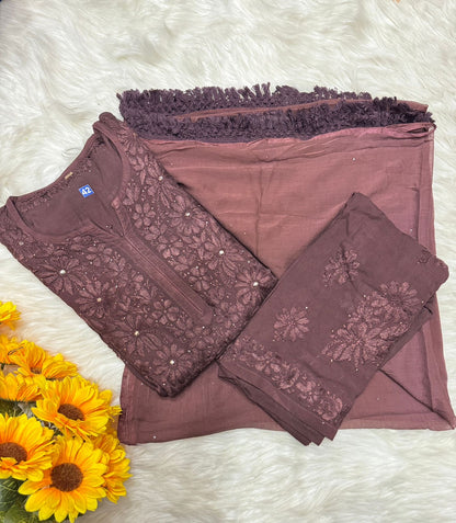 Noor Chikankari Rayon Mukaish 3pc Suit Set ✨