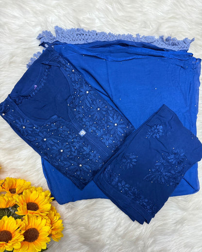 Noor Chikankari Rayon Mukaish 3pc Suit Set ✨