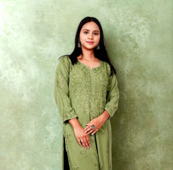 Rayon Chikankari Kurti Set
