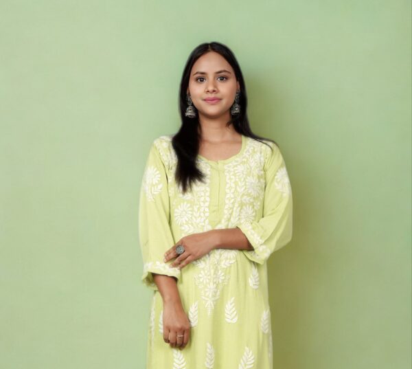 Light Green Rayon Chikankari Kurti