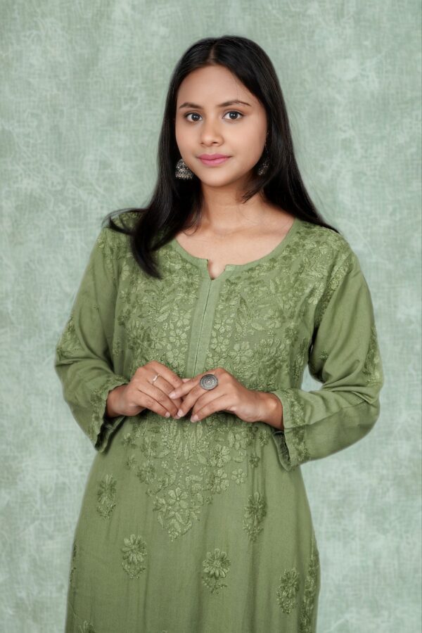 Rayon Chikankari Kurti Set - Image 4