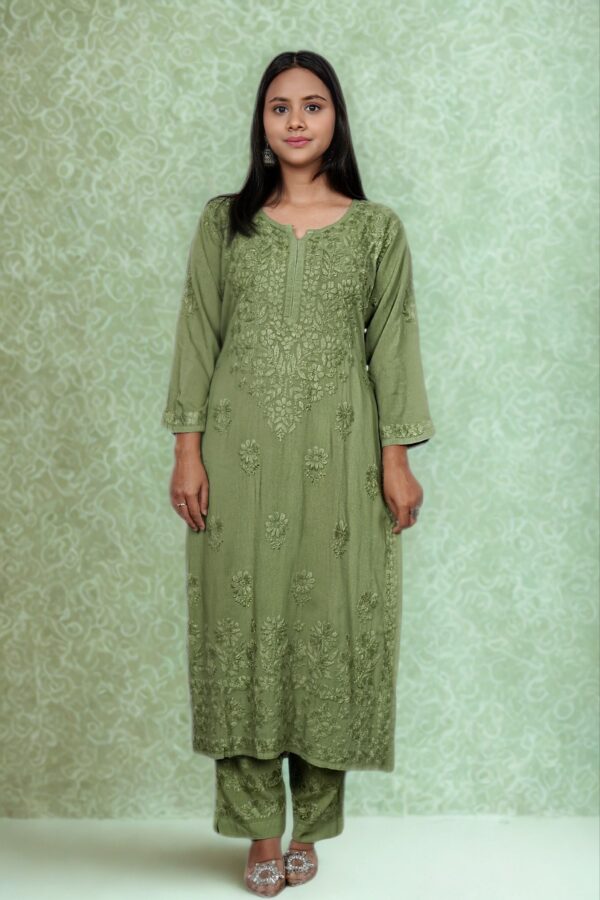 Rayon Chikankari Kurti Set - Image 2