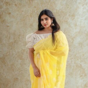 Yellow Georgette Saree