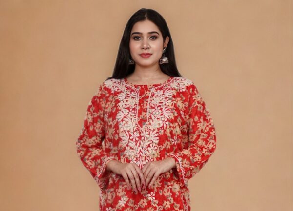 Mulmul Chikankari Kurti Set