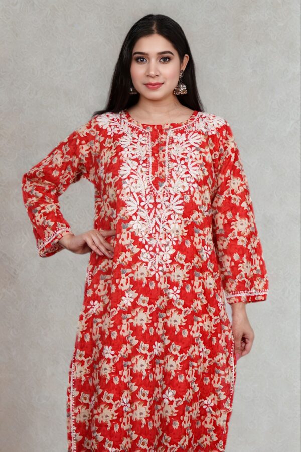Mulmul Chikankari Kurti Set - Image 4