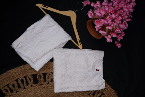 White Rayon Kurti Set