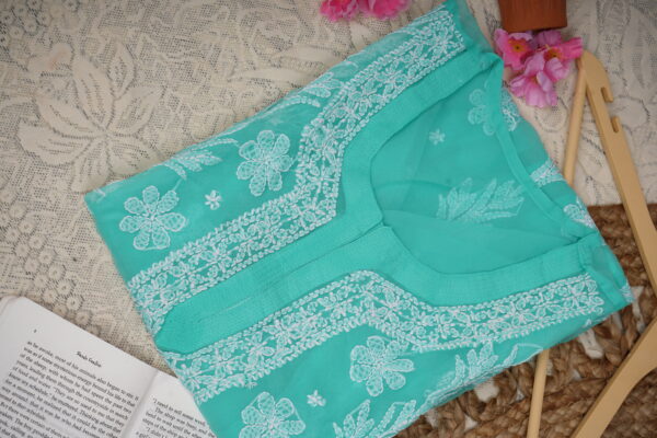Blue Gala Butti Kurti Georgette - Image 3