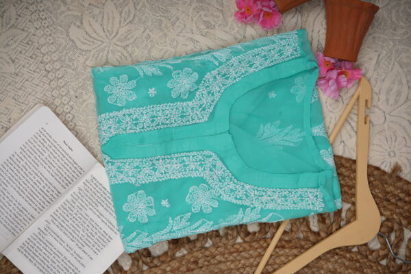 Blue Gala Butti Kurti Georgette