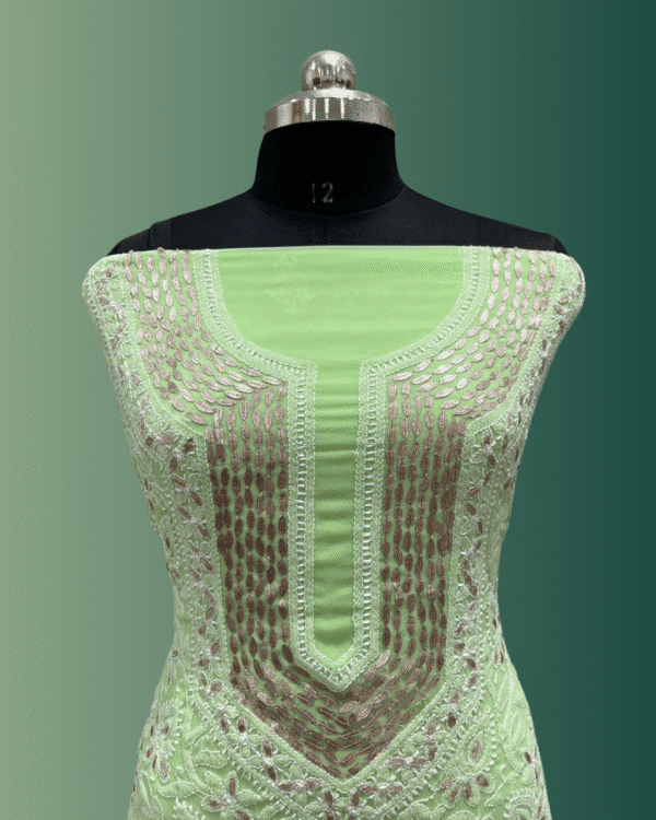 Full Three piece Suit Georgette (Kurti+Dupatta+Bottom) - Image 2