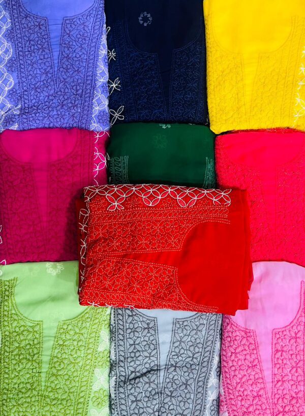 Georgette Three Piece Suit (Front Jaal Work) - Image 6