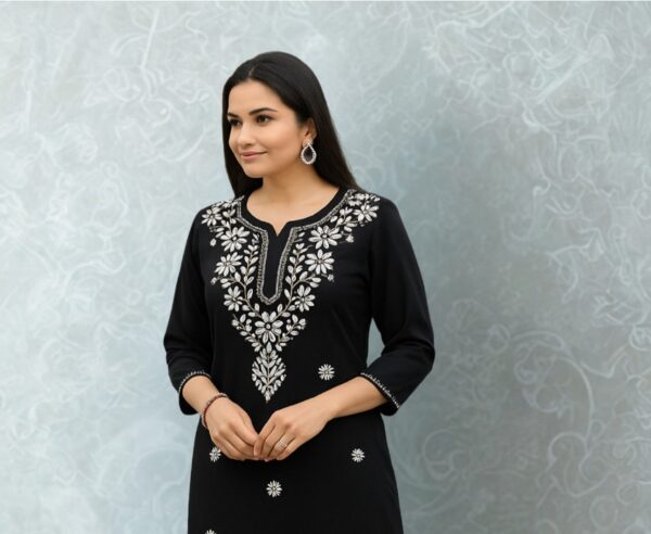 Black Chikankari Kurti