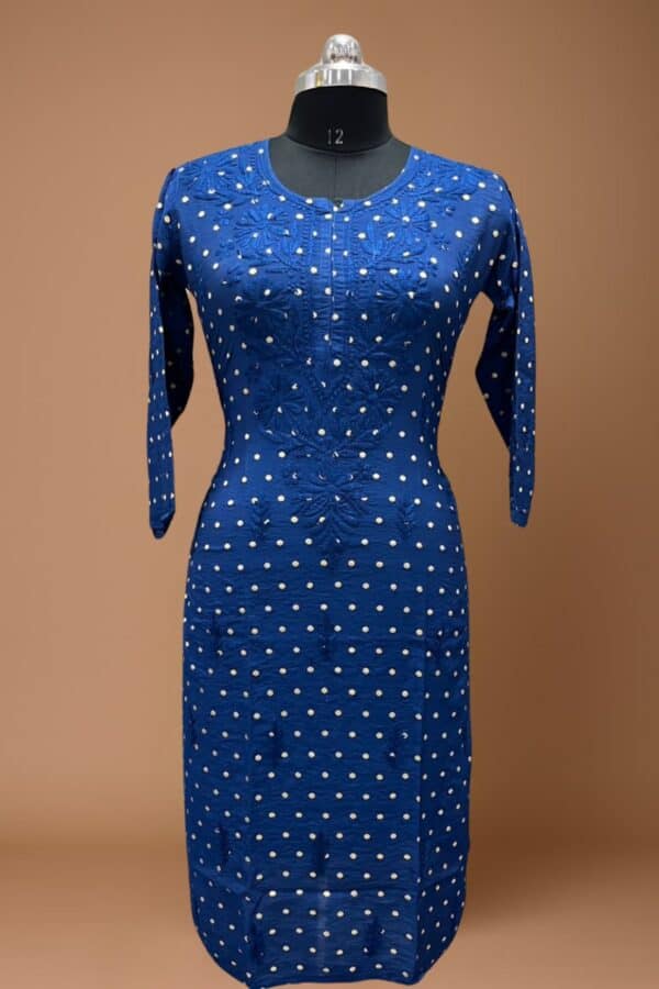 Blue Chikankari Kurti