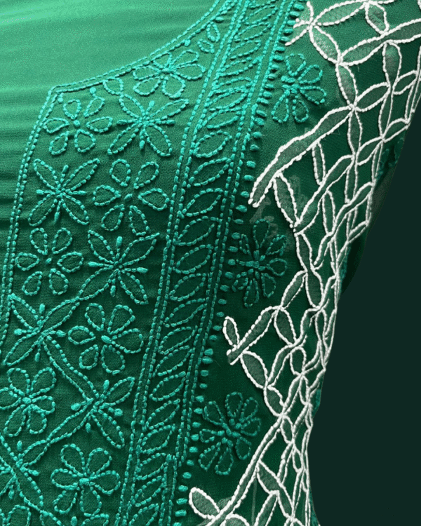 Georgette Three Piece Suit (Front Jaal Work) - Image 3